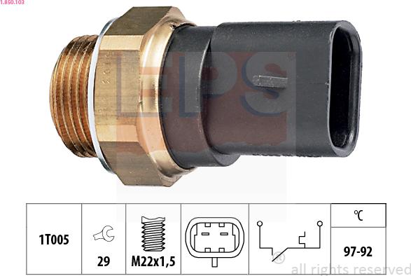 EPS 1.850.103 - Termocontatto, Ventola radiatore autozon.pro