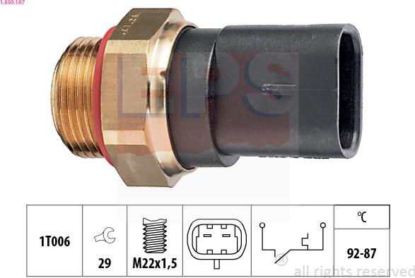 EPS 1.850.187 - Termocontatto, Ventola radiatore autozon.pro