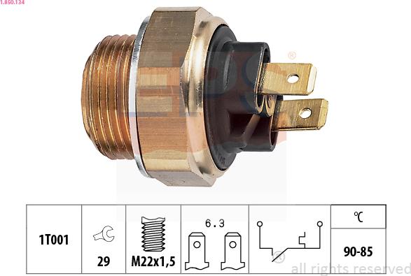 EPS 1.850.134 - Termocontatto, Ventola radiatore autozon.pro