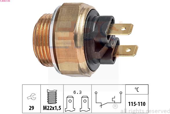 EPS 1.850.135 - Termocontatto, Ventola radiatore autozon.pro