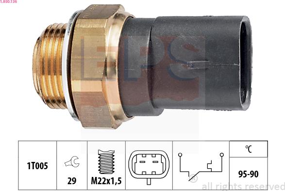 EPS 1.850.136 - Termocontatto, Ventola radiatore autozon.pro