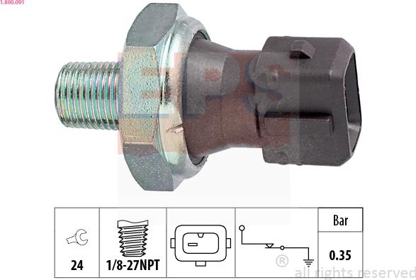 EPS 1.800.091 - Sensore, Pressione olio autozon.pro