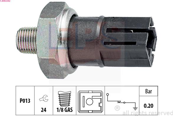 EPS 1.800.042 - Sensore, Pressione olio autozon.pro