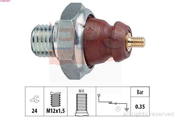 EPS 1.800.057 - Sensore, Pressione olio autozon.pro