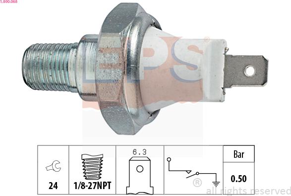 EPS 1.800.068 - Sensore, Pressione olio autozon.pro