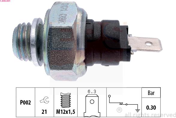 EPS 1.800.001 - Sensore, Pressione olio autozon.pro