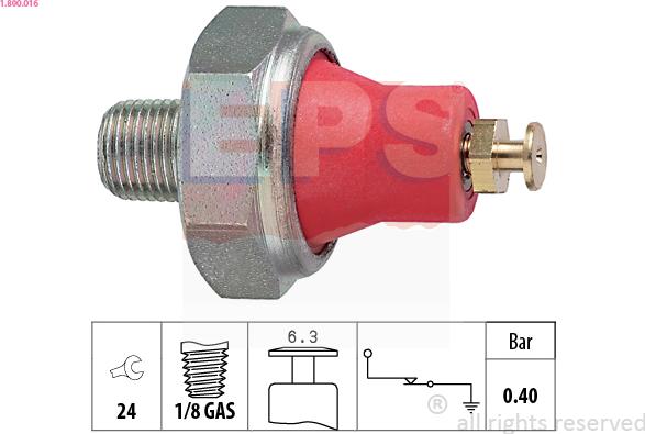 EPS 1.800.016 - Sensore, Pressione olio autozon.pro