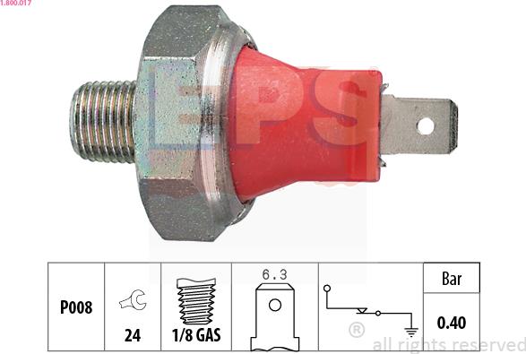 EPS 1.800.017 - Sensore, Pressione olio autozon.pro