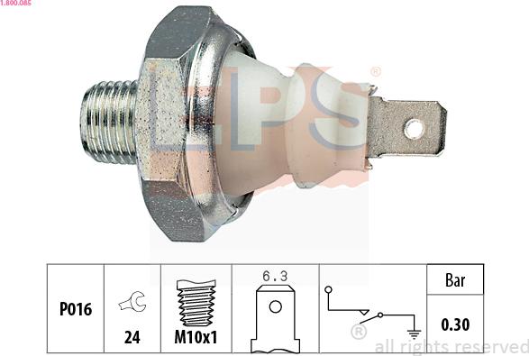 EPS 1.800.085 - Sensore, Pressione olio autozon.pro