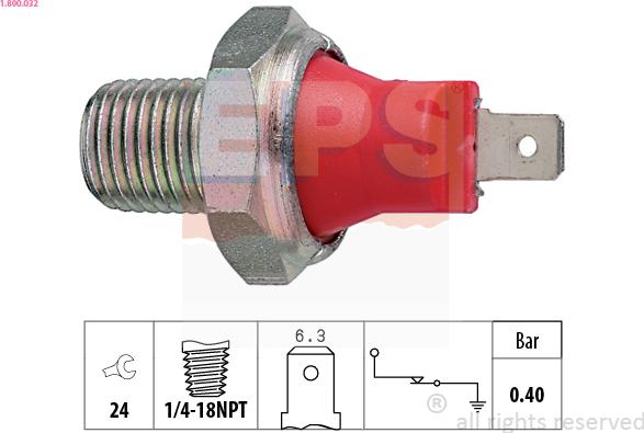 EPS 1.800.032 - Sensore, Pressione olio autozon.pro