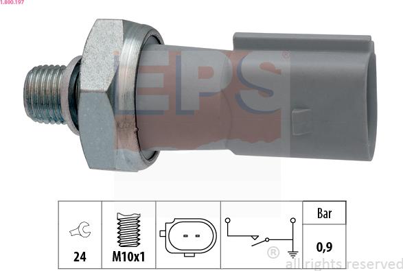 EPS 1.800.197 - Sensore, Pressione olio autozon.pro