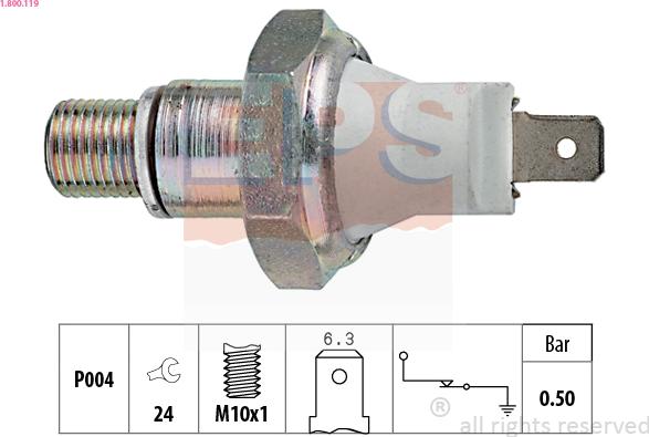 EPS 1.800.119 - Sensore, Pressione olio autozon.pro