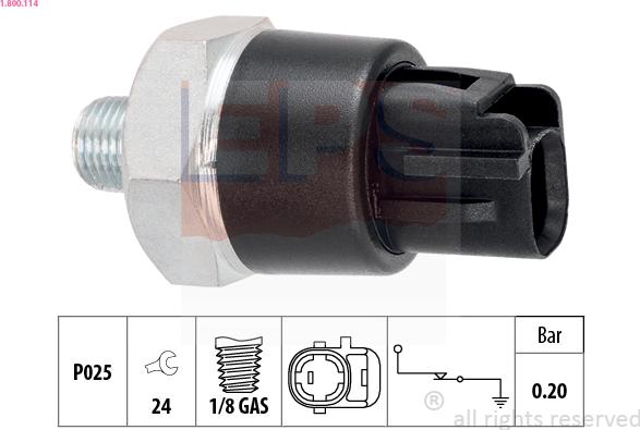 EPS 1.800.114 - Sensore, Pressione olio autozon.pro