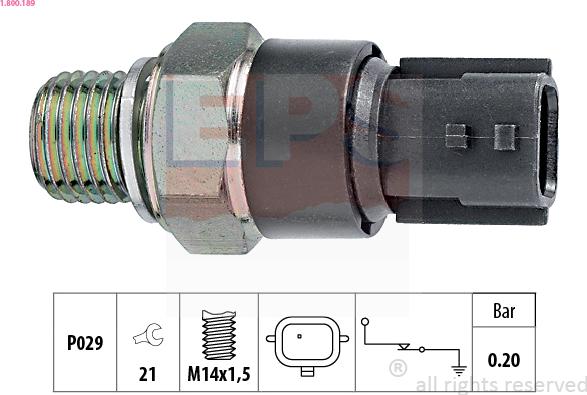 EPS 1.800.189 - Sensore, Pressione olio autozon.pro