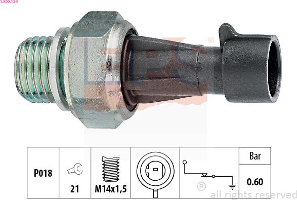 EPS 1.800.129 - Sensore, Pressione olio autozon.pro