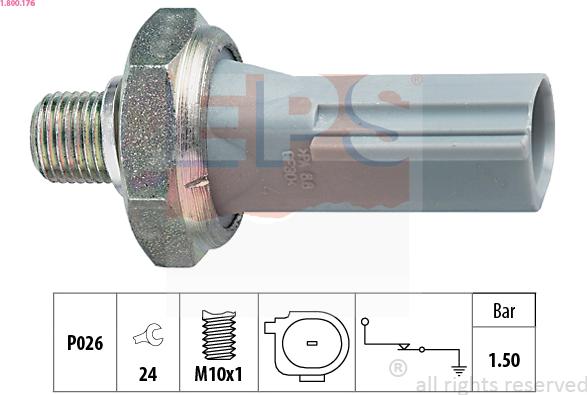 EPS 1.800.176 - Sensore, Pressione olio autozon.pro