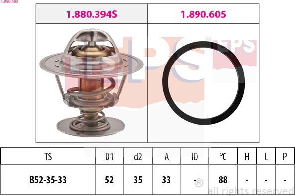 EPS 1.880.483 - Termostato, Refrigerante autozon.pro