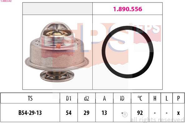 EPS 1.880.542 - Termostato, Refrigerante autozon.pro