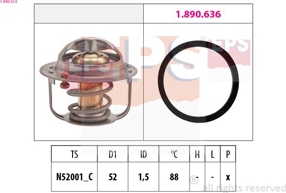 EPS 1.880.554 - Termostato, Refrigerante autozon.pro