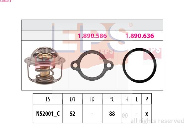 EPS 1.880.514 - Termostato, Refrigerante autozon.pro