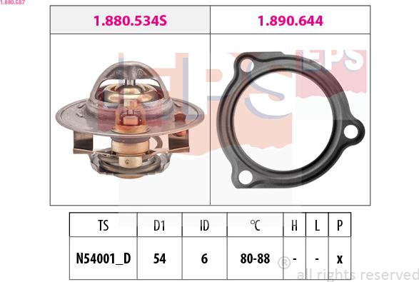 EPS 1.880.587 - Termostato, Refrigerante autozon.pro