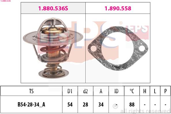 EPS 1.880.536 - Termostato, Refrigerante autozon.pro