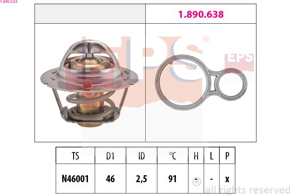 EPS 1.880.524 - Termostato, Refrigerante autozon.pro