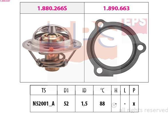 EPS 1.880.647 - Termostato, Refrigerante autozon.pro