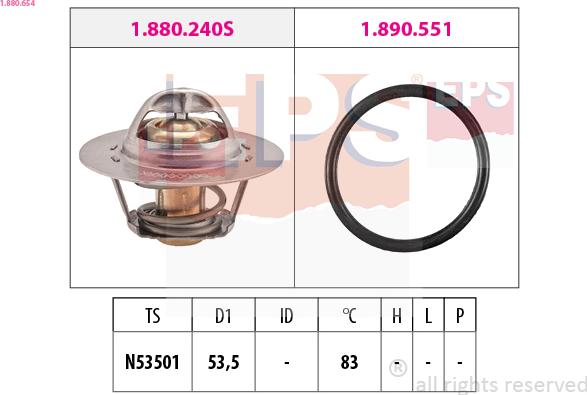 EPS 1.880.654 - Termostato, Refrigerante autozon.pro