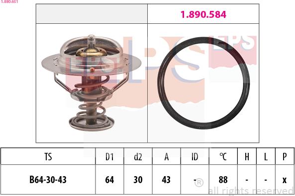 EPS 1.880.651 - Termostato, Refrigerante autozon.pro