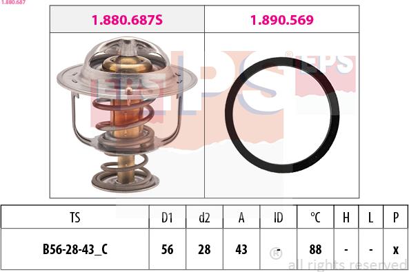 EPS 1.880.687 - Termostato, Refrigerante autozon.pro