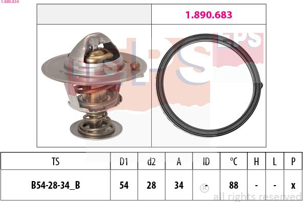 EPS 1.880.834 - Termostato, Refrigerante autozon.pro