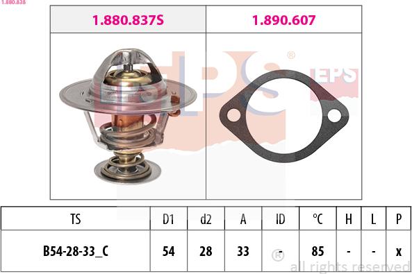 EPS 1.880.838 - Termostato, Refrigerante autozon.pro