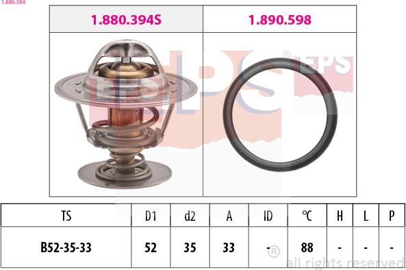 EPS 1.880.394 - Termostato, Refrigerante autozon.pro