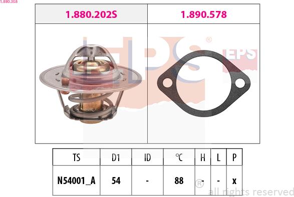 EPS 1.880.358 - Termostato, Refrigerante autozon.pro