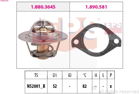 EPS 1.880.364 - Termostato, Refrigerante autozon.pro