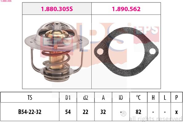 EPS 1.880.306 - Termostato, Refrigerante autozon.pro