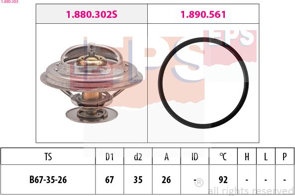 EPS 1.880.303 - Termostato, Refrigerante autozon.pro