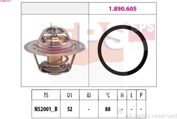 EPS 1.880.312 - Termostato, Refrigerante autozon.pro