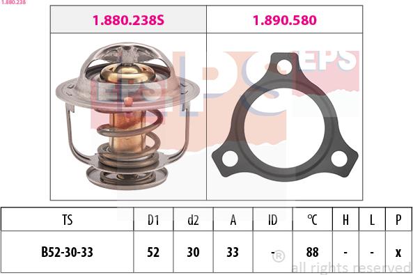 EPS 1.880.238 - Termostato, Refrigerante autozon.pro