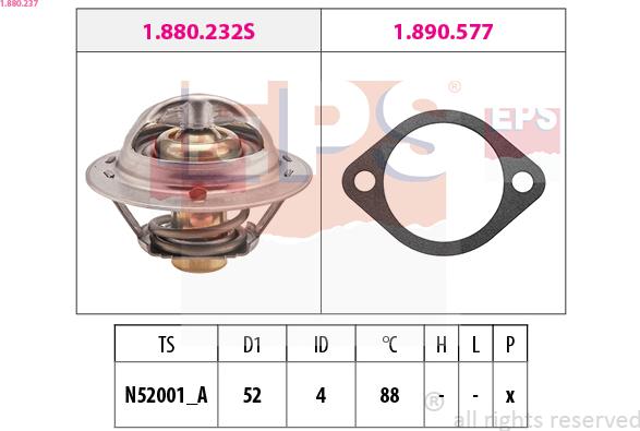 EPS 1.880.237 - Termostato, Refrigerante autozon.pro