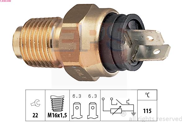 EPS 1.830.500 - Sensore, Temperatura refrigerante autozon.pro