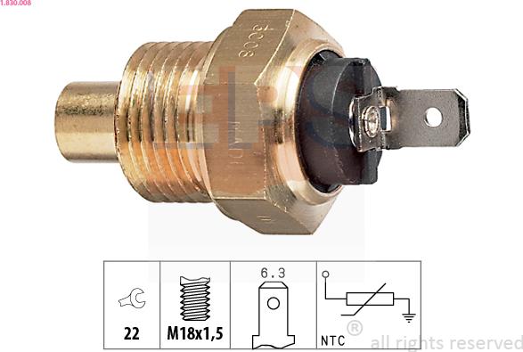 EPS 1.830.008 - Sensore, Temperatura refrigerante autozon.pro