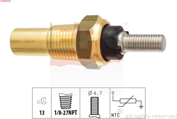 EPS 1.830.028 - Sensore, Temperatura refrigerante autozon.pro