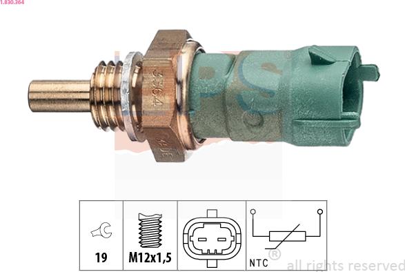 EPS 1.830.364 - Sensore, Temperatura carburante autozon.pro