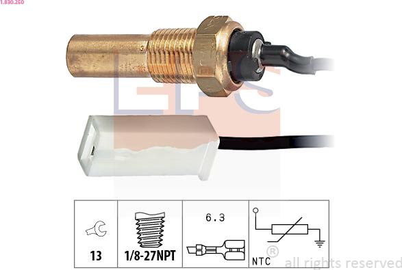 EPS 1.830.250 - Sensore, Temperatura olio autozon.pro