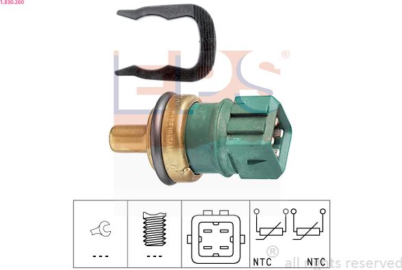 EPS 1.830.260 - Sensore, Temperatura refrigerante autozon.pro