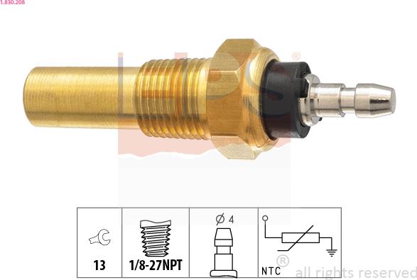 EPS 1.830.208 - Sensore, Temperatura refrigerante autozon.pro