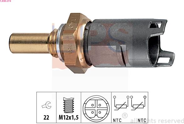 EPS 1.830.274 - Sensore, Temperatura refrigerante autozon.pro