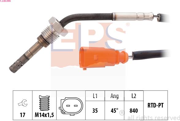 EPS 1.220.096 - Sensore, Temperatura gas scarico autozon.pro